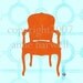 ORANGE CHAIR SILHOUETTE collage print
