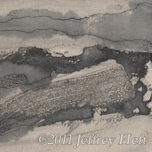 Landscape Seascape monotype original art OOAK