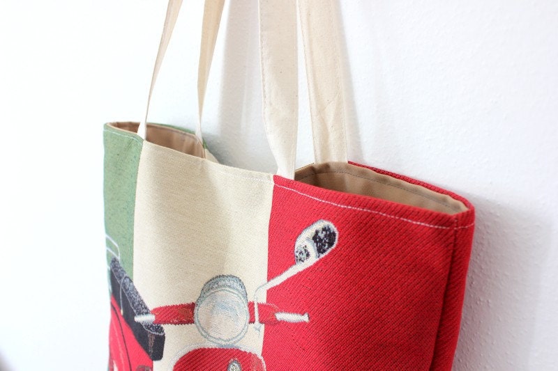Retro Italian Vespa Huge shopper bag Canvas bag