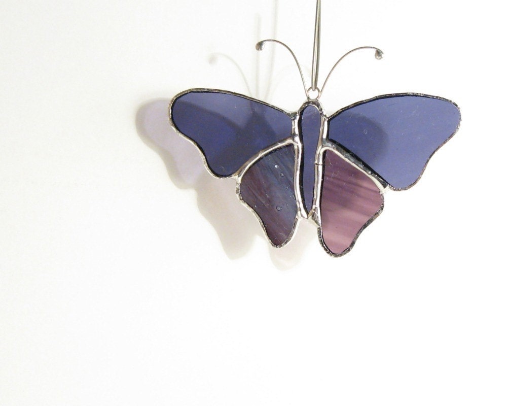 Purple Butterfly Suncatcher Stained Glass