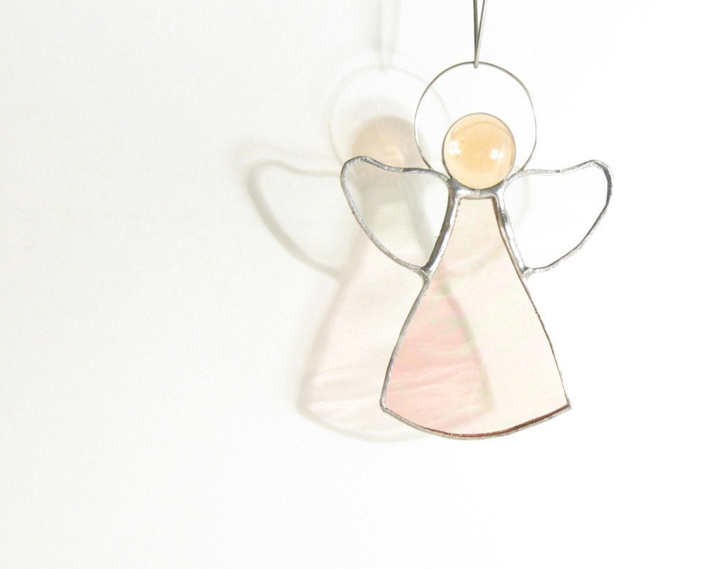 Pink Angel Stained Glass Suncatcher