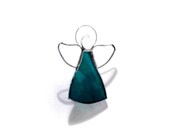 Angel Stained Glass Suncatcher - Teal Green