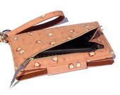 Women's  owl wallet  -  travel organizer - iphone 5 wristlet -  smartphone wristlet - zippered wallet - Italiacraft
