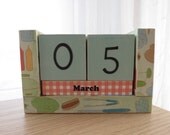 Perpetual Wooden Block Calendar - Barbeque Props - Great for Dads