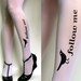 sexy, funny and flirty FOLLOW ME twitter TATTOO thigh-high stockings WHITE