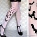 sexy BATS TATTOO thigh-high socks WHITE halloween