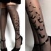 GREY brand new color sexy BATS TATTOO knee-high stockings / nylons