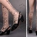 fabulous FOREST SYMPHONY tattoo thigh-high nylons Light Mocha