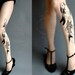 new: XXL sexy Aquarium tattoo tights / stockings / full length / pantyhose / nylons Ultra PALE