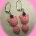 PIG EARRINGS - Handsculpted Polymer Clay Pig Earrings from My Bead Garden