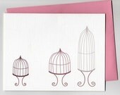 Three Bird Cages -- Modern Style Blank Greeting -- EtsyGreetings