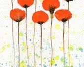 Buy 2 Get 1 FREE -- Watercolor Painting: Watercolor Flowers -- Art Print --  Good Morning Sunshine -- Orange Flowers -- 4x6