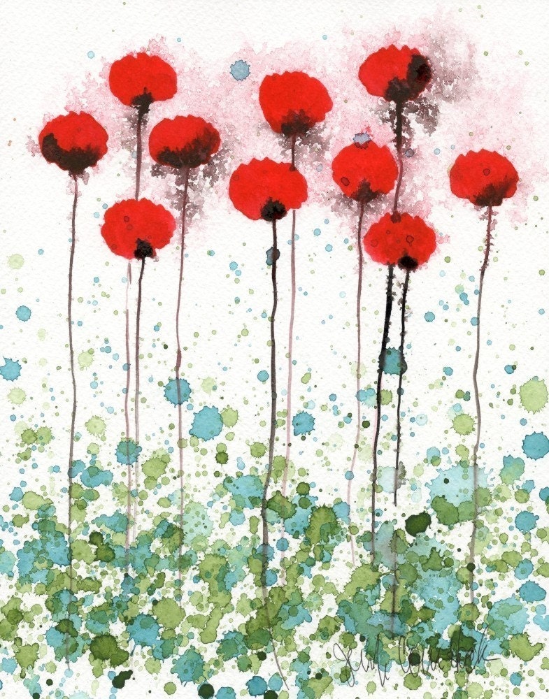 Buy 2 Get 1 FREE -- Watercolor Painting: Watercolor Flowers -- Art Print --  Here Today Gone Tomorrow -- 8x10