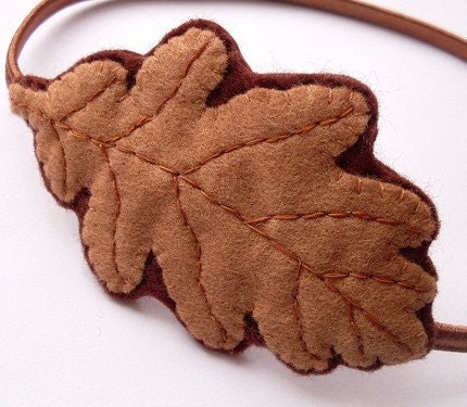 Sale: Felt Oak Leaf headband, woodland inspired for autumn / fall