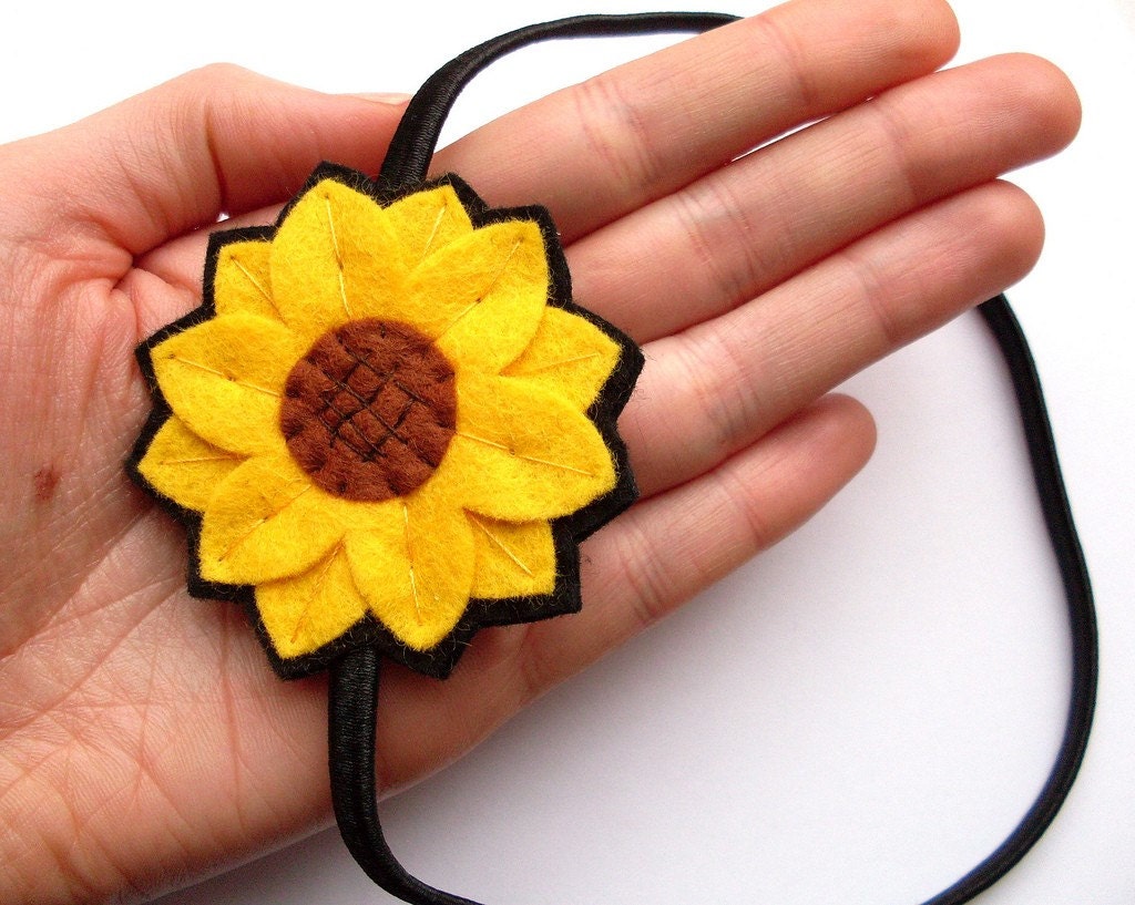 Sunflower, felt flower headband