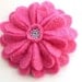 Bright Pink Felt Flower Brooch