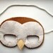Felt Barn Owl Mask, white, light brown, woodland