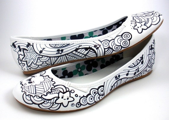 Music Black n White Shoes Women's 7US 4.5UK 37.5EUR 5.5AUS