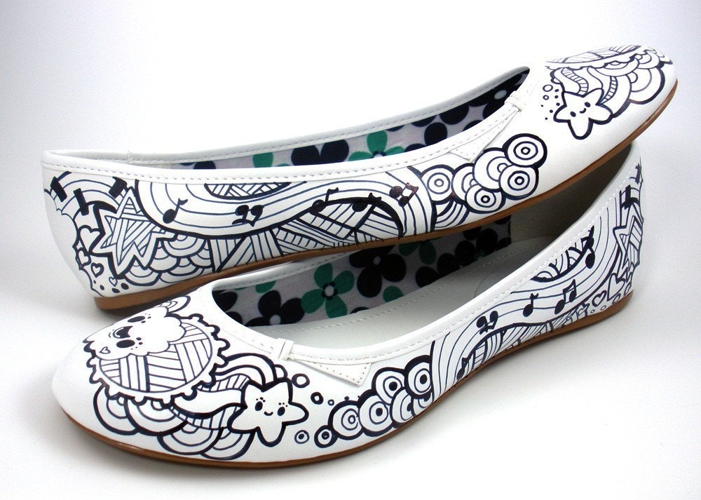 Music Black n White Shoes Women's 7US 4.5UK 37.5EUR 5.5AUS