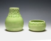 Little Vase and Bowl Set in Pale Green