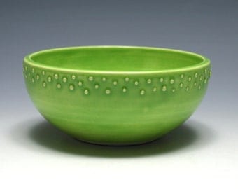 Small Lime Green Bowl with Raised Dots