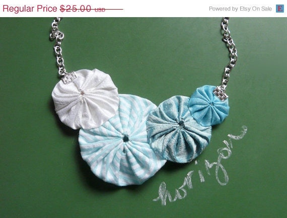 ON SALE horizon - cotton and silk yo-yo necklace