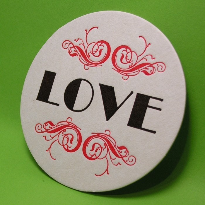 L-O-V-E Letterpress Coasters (8)