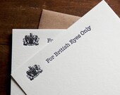 Letterpress Cards - Arrested Development - For British Eyes - Set of 4 - Funny James Bond England UK
