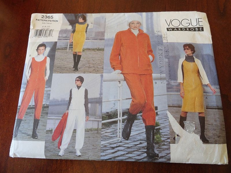 Vogue 2365 Misses Wardrobe pattern Jacket, Vest, Jumper, Jumpsuit and Pants Pattern sz 6 8 10 UNCUT
