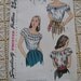 Vintage 40's Simplicity 2127 Misses Peasant Blouse Pattern sz 14 B32 UNCUT