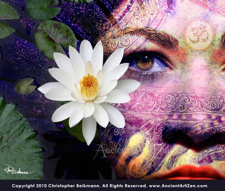 Lakshmi Hindu goddess artwork - Full Moon Lakshmi - 10x8 giclee art print