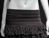 black and grey striped ruffle skirt
