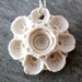Porcelain Pendant - White Primula Auricula - Sterling Silver Chain