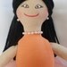 Ballerina Doll in Peach Tutu - OOAK Cloth Doll by Joelle's Dolls