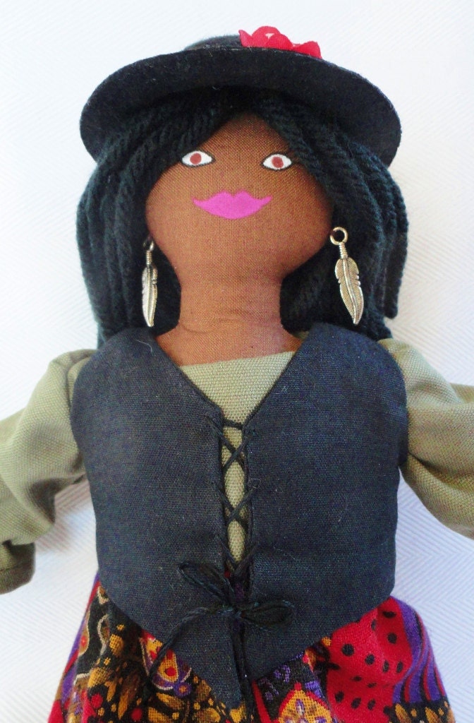 Pretty African American Doll - Cloth Doll by Joelle's Dolls