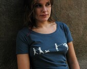 Creature on organic cotton scoop neck for women - earth ocean - 8 colors