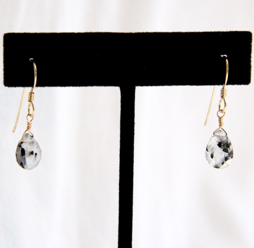 Tourmalated Quartz Briolet Earrings