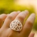 SALE 40% off 2-layer center ring sz6 - white 3d-printed nylon plastic ring