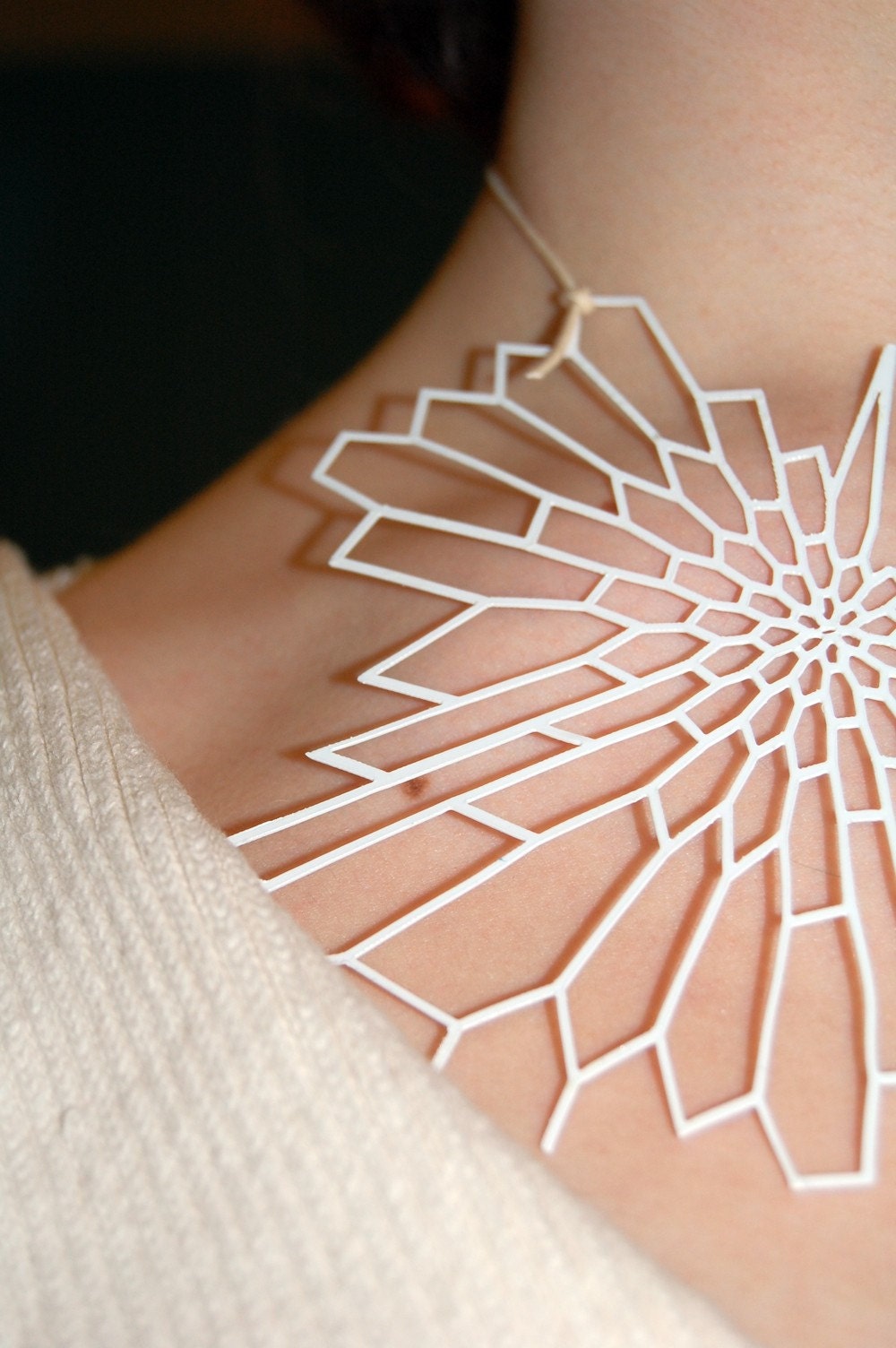 radiolaria lines pendant (white)