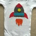 Rocket Ship Applique Onesie Custom size and Colors