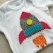 Rocket Ship Applique Onesie Custom size and Colors
