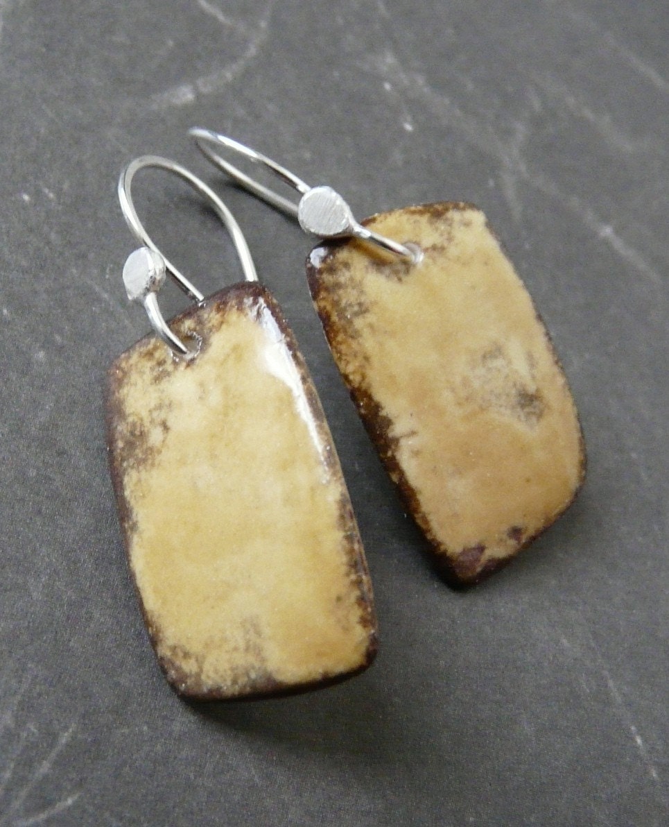 Modern Asymmetrical Rectangles - Small - Porcelain Earrings