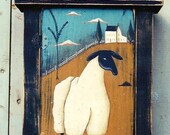 vintage inspired Sheep Pattern. Shaker Sheep, Coming and Going. DIY Folk Art Painting E-Pattern by Donna Atkins