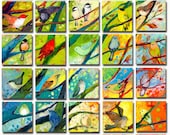 51 Birds - CHOOSE 2 - Limited Edition Reproduction on Bamboo Block / Panel