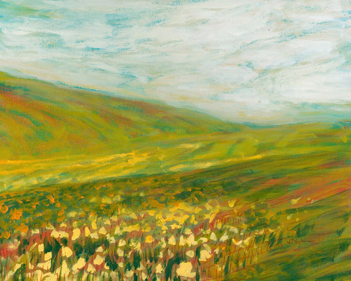 Green Valley 8 x 10 inch Bamboo Fine Art Landscape Print by Jenlo