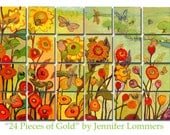 24 Pieces of Gold - The Complete Set - Limited Edition Reproductions on 5 x 5 Bamboo Panel