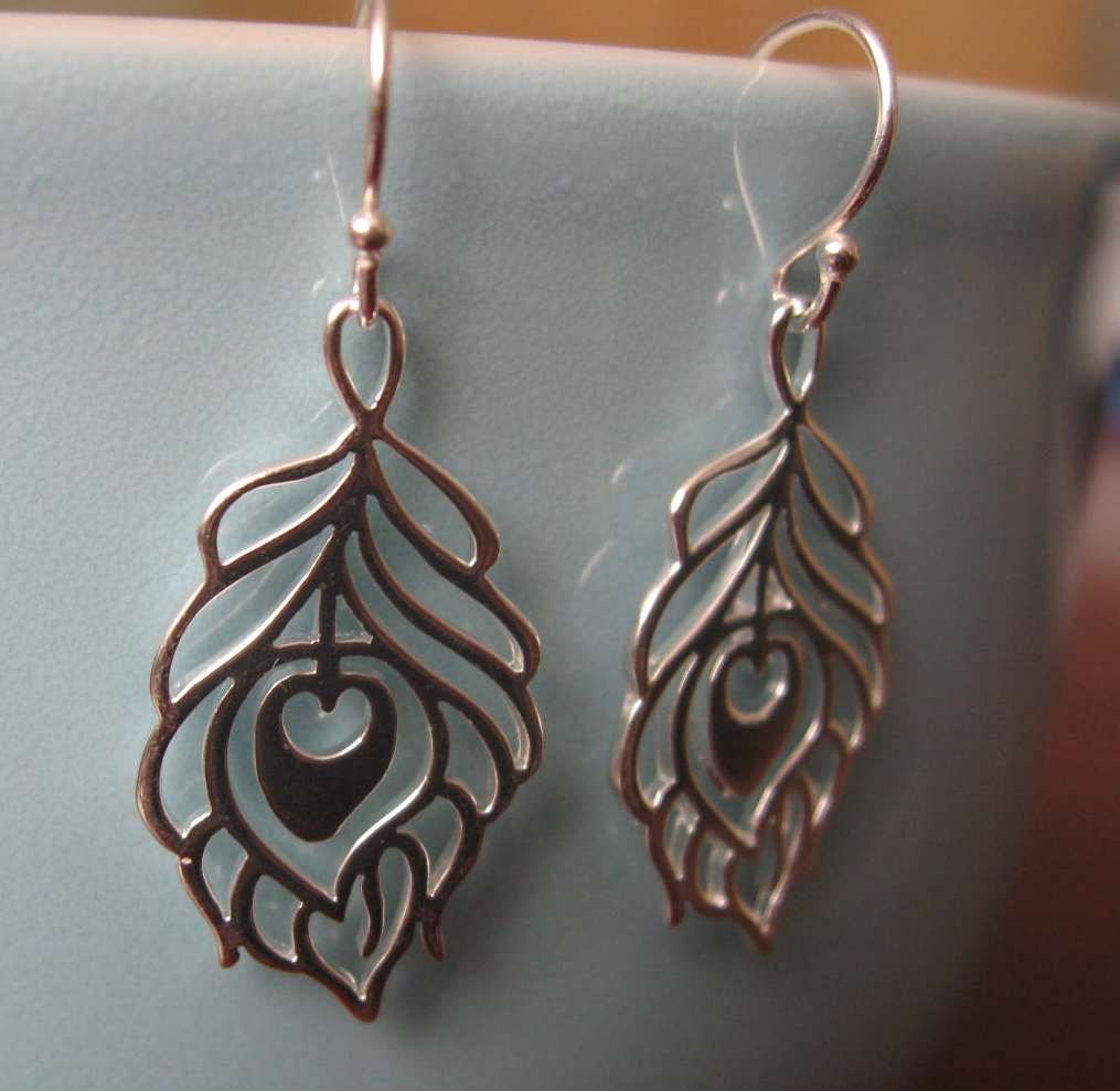 Peacock Feather - Sterling Silver earrings