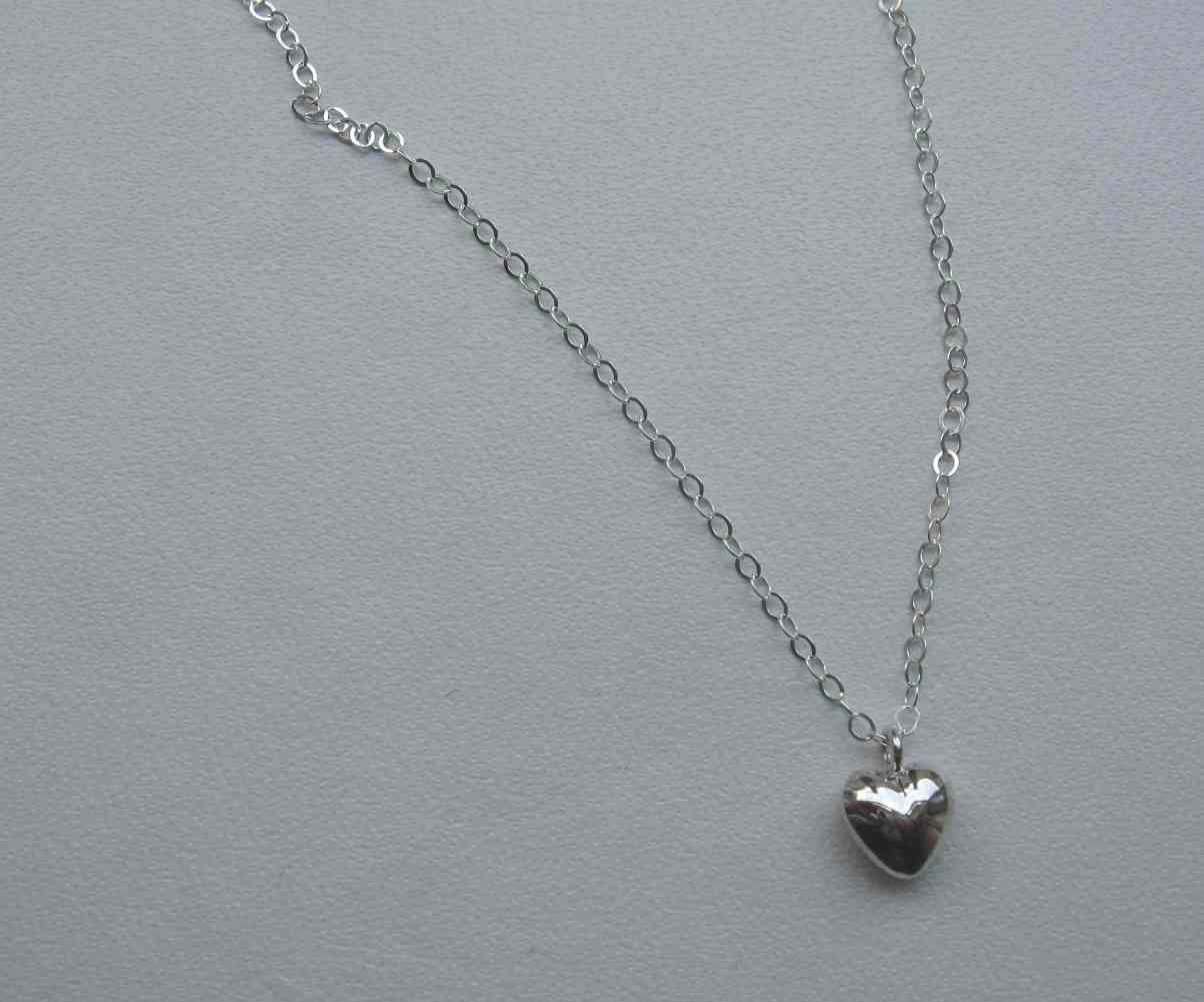 Puffy Heart - sterling silver necklace