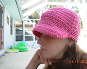 SALE TODAYBrimmed Newsboy Hat-Raspberry Pink