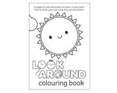 Look Around PDF - Kawaii Colouring Book for printing